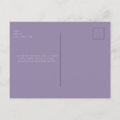 Elegant Lavender Floral Wedding Save our Date Briefkaart (Achterkant)
