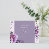Elegant Lavender Floral Wedding Save our Date Briefkaart (Staand voorkant)