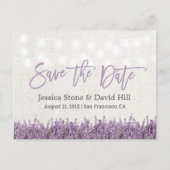 Elegant Lavender Floral Wedding Save the Date Aankondigingskaart (Voorkant)