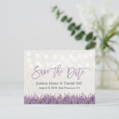 Elegant Lavender Floral Wedding Save the Date Aankondigingskaart (Staand voorkant)