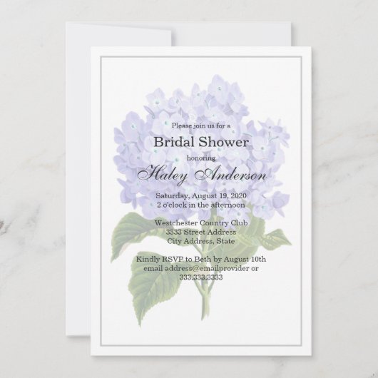 Elegant Lavender Floral Wedding Vrijgezellenfeest Kaart (Voorkant)