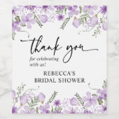 Elegant Lavender Florals Vrijgezellenfeest Favor Wijn Etiket (Enkel label)