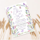 Elegant Lavender Flower Bridal Shower Invitation Kaart