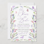 Elegant Lavender Flower Bridal Shower Invitation Kaart (Voorkant)