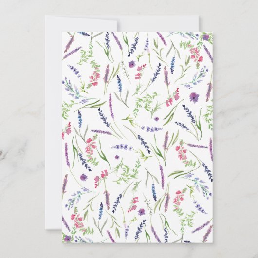 Elegant Lavender Flower Bridal Shower Invitation Kaart (Achterkant)