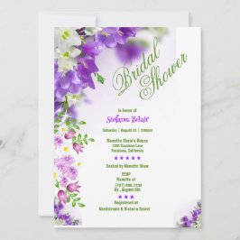 Elegant Lavender Flowers Bridal Shower Invitations Kaart
