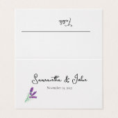 Elegant Lavender Folded Place Card - Aanpassen Kaart (Buitenkant ongevouwen)