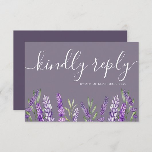 Elegant Lavender & Foliage RSVP Wedding (Voorkant / Achterkant)