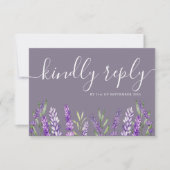 Elegant Lavender & Foliage RSVP Wedding Kaartje (Voorkant)