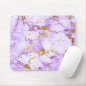 Elegant Lavender Gold Faux Metallic Marmer Patroon Muismat (Met muis)