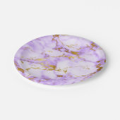 Elegant Lavender Gold Faux Metallic Marmer Patroon Papieren Bordje (Gekanteld)
