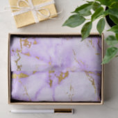 Elegant Lavender Gold Faux Metallic Marmer Patroon Tissuepapier (Geschenk)