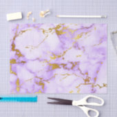 Elegant Lavender Gold Faux Metallic Marmer Patroon Tissuepapier (Craft)