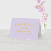 Elegant Lavender & Gold Wedding Hartelijk dank Folie Wenskaart (Orchidee)
