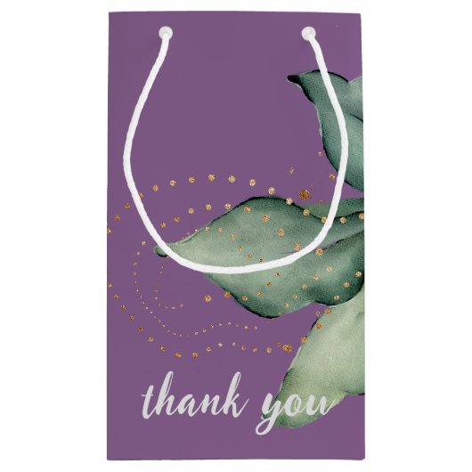 Elegant Lavender Greenery Wedding Favor Gift Bag Klein Cadeauzakje (Achterkant)