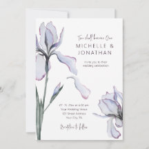 Elegant Lavender Iris Floral Christelijk Wedding