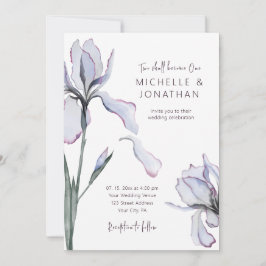 Elegant Lavender Iris Floral Christelijk Wedding Kaart