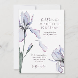 Elegant Lavender Iris Floral Christelijk Wedding Kaart
