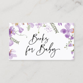 Elegant Lavender Lila Boeken voor Baby Kaart Visitekaartje