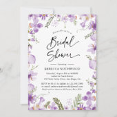 Elegant Lavender Lila Florals Vrijgezellenfeest Kaart (Voorkant)