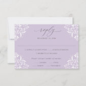 Elegant Lavender Lila  Klassieke bruiloft RSVP Kaartje (Voorkant)