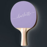 Elegant Lavender Lila Manuscript de Naam van het M Tafeltennisbatje<br><div class="desc">Elegant Lavender Lila Script Name Personalized Ping Pong Paddle</div>