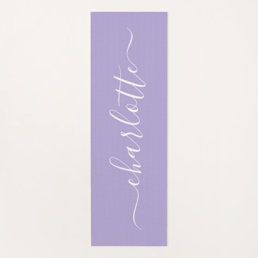 Elegant Lavender Lila Manuscript de Naam van het M Yogamat (Voorkant)