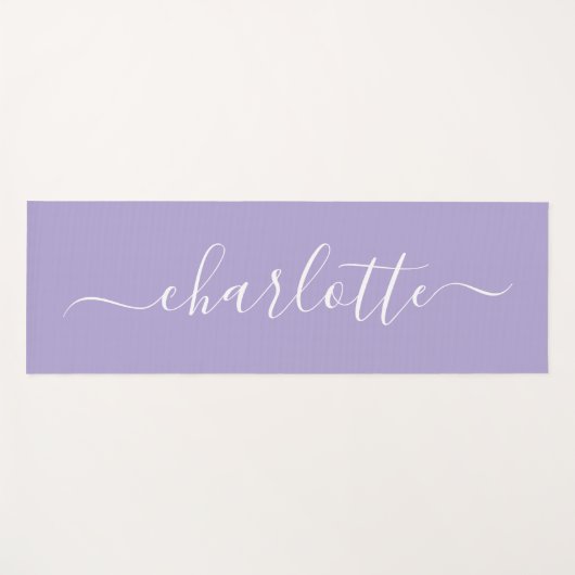 Elegant Lavender Lila Manuscript de Naam van het M Yogamat (Voorkant (horizontaal))