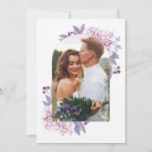 Elegant Lavender Lila Photo Arch Boho Invitation Kaart (Achterkant)