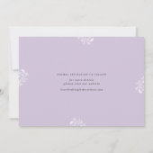 Elegant Lavender Lila Vintage Wedding Save The Date (Achterkant)