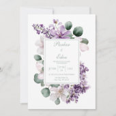 Elegant Lavender Lilac Eucalyptus Watercolor Kaart (Voorkant)
