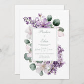 Elegant Lavender Lilac Eucalyptus Watercolor Kaart (Voorkant / Achterkant)
