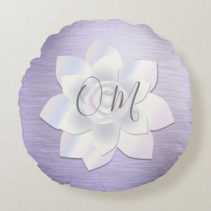 Elegant Lavender Lotus OM Rond Kussen