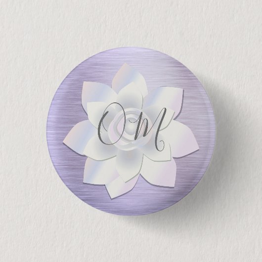 Elegant Lavender Lotus OM Ronde Button 3,2 Cm (Voorkant)