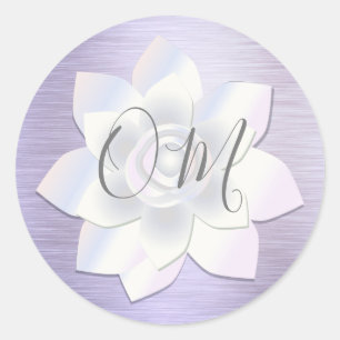 Elegant Lavender Lotus OM Ronde Sticker
