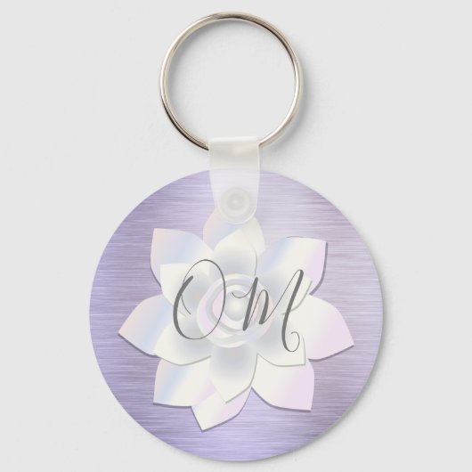 Elegant Lavender Lotus OM Sleutelhanger (Voorkant)