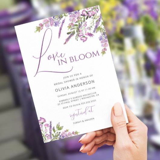 Elegant Lavender Love in Bloom Vrijgezellenfeest U Kaart