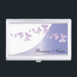 Elegant lavender met Butterflies | Personaliseren Visitekaarthouder<br><div class="desc">Houder van de bedrijfskaart ✔ Opmerking: niet alle sjabloon gebieden hoeven te worden gewijzigd. 📌 Als u verdere aanpassing nodig hebt, klikt u op de knop "Klik om verder aan te passen" of "Ontwerp aanpassen of bewerken" en gebruikt u ons ontwerpgereedschap om de grootte van de grootte van de tekst...</div>