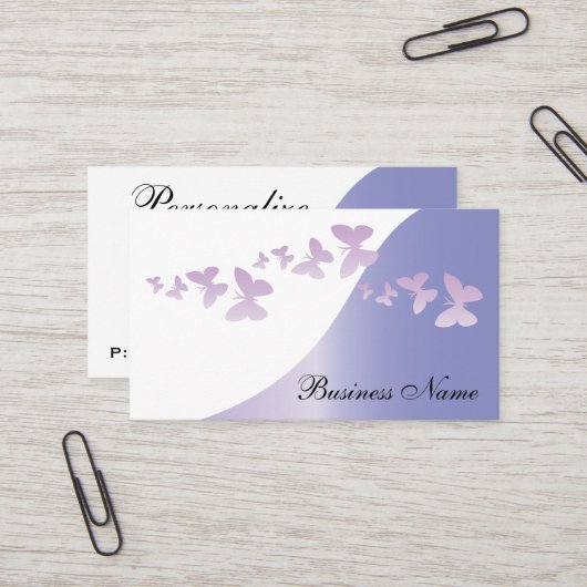 Elegant lavender met Butterflies | Personaliseren Visitekaartje (Voorkant / Achterkant in situ)