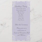 Elegant Lavender met White Swirls Wedding Programmakaart (Achterkant)