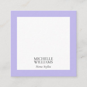 Elegant Lavender Modern Square Visitekaartjes