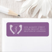 Elegant Lavender Monogram Wedding Etiket (Insitu)