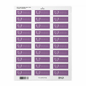 Elegant Lavender Monogram Wedding Etiket (Full Sheet)