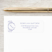 Elegant Lavender Monogram Wedding Return Address Etiket