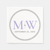 Elegant Lavender Monogram Wedding Servet (Voorkant)