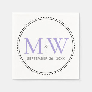 Elegant Lavender Monogram Wedding Servet