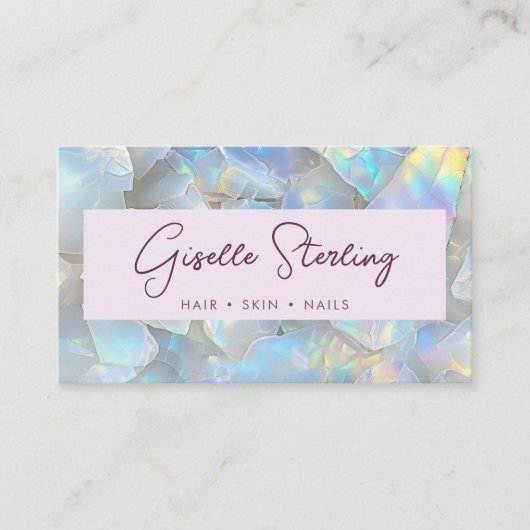 Elegant Lavender Opal QR Code Professional Visitekaartje (Voorkant)