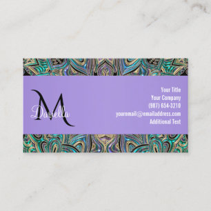 Elegant Lavender Paars Blue Green Gold Mandala Visitekaartje