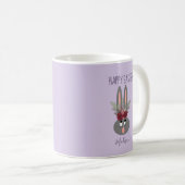 Elegant Lavender Paars Easter Bunny , gepersonalis Koffiemok (Voorkant rechts)