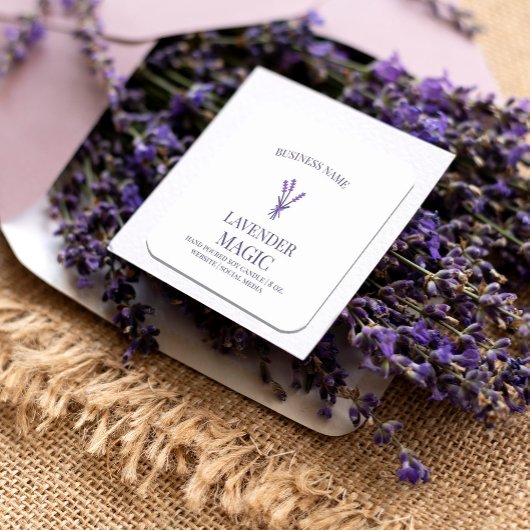 Elegant lavender paars minimalistisch etiket
